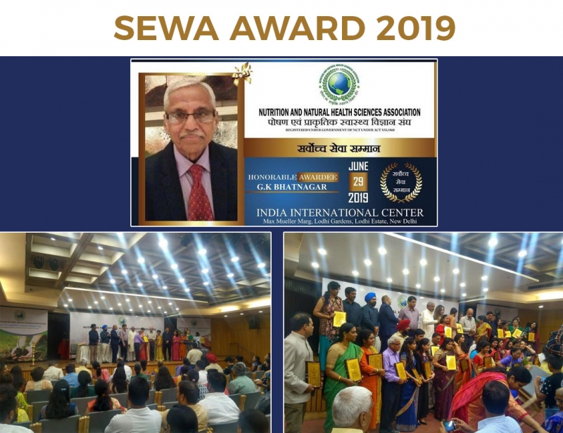Sewa Award 2019 to Bhatnagar Ji Sudha Society